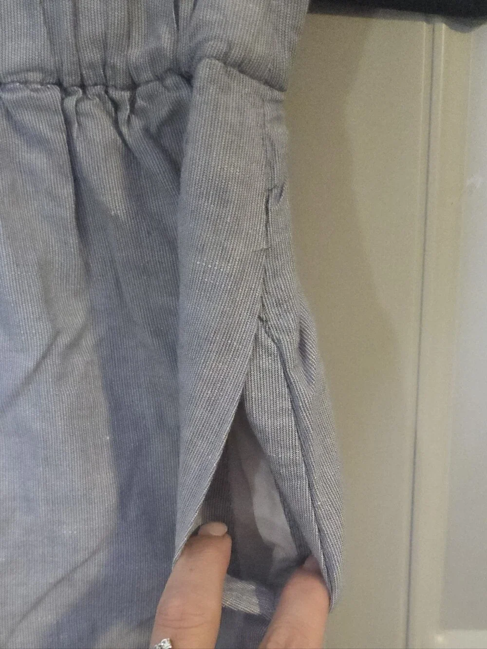 J. Crew Light Gray Textured Elastic-Waist Skirt